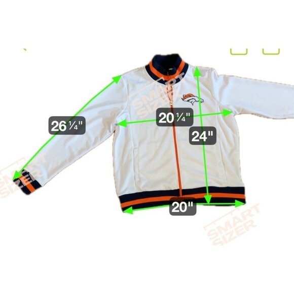 NFL Team Apparel Denver Broncos Wm XL White Full Zip Jacket Team Logo Lettering - Picture 7 of 7